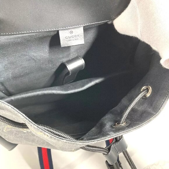 GUCCI 495563 GG Supreme Sherry line Backpack Backpack GG Supreme Canvas Black main image 4
